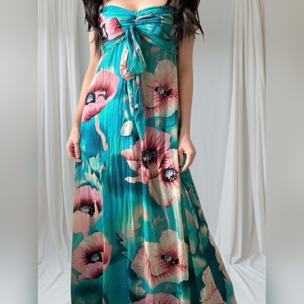 Xhilaration Dress Size S Small 2 3 4 Halter Sleeveless Top With Belt Or Neck Tie